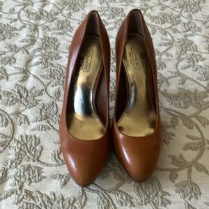 Coach Pumps Leather Shoe Brown Size 6/5